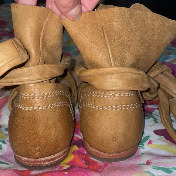 Free People Delaney brown leather wrap boot sandals size 38/8 - Picture 5 of 7